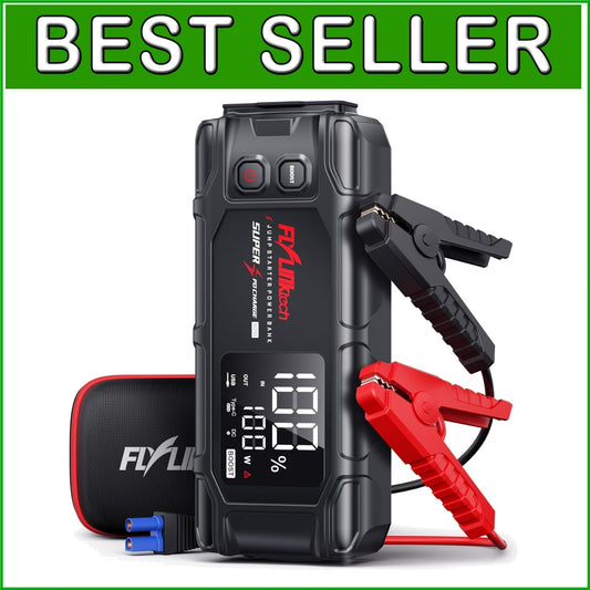 Fast Charging 8000A Automotive Jump Starter with LED Display & Safety Features