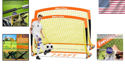 Eco-Friendly Backyard Soccer Goals for Kids | Age 6+ | (3x2.2, 5x3.6 FT)