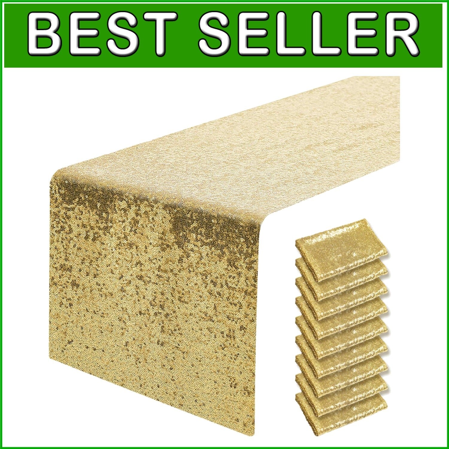 Dazzling Gold Sequin 12x72" Table Runners - Perfect for Parties, Weddings