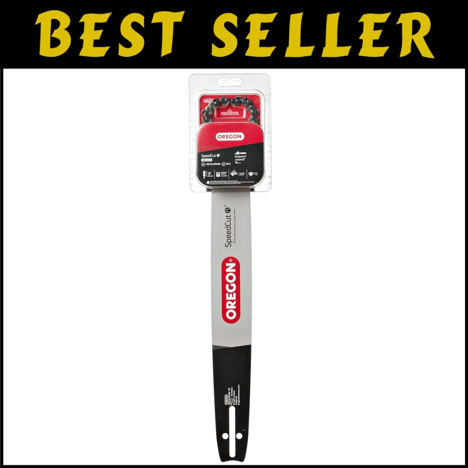 18-Inch Replacement Chainsaw Bar & Chain Combo - Lightweight Iron & Low Kickback