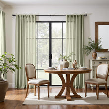 Load image into Gallery viewer, Elegant Light Green Linen Blend Curtains - 84" Long for Rustic Living Spaces