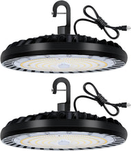 Load image into Gallery viewer, Modern Black 200W UFO LED High Bay Light - Perfect for Garages &amp; Warehouses