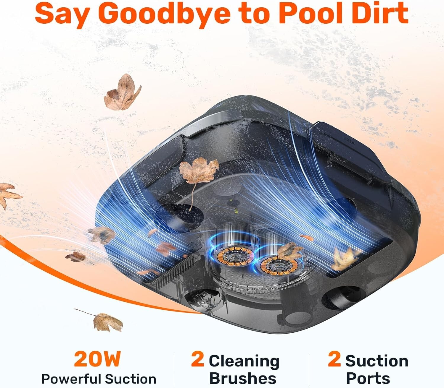 Automatic Cordless Pool Cleaner with Self-Parking - Ideal for Above-Ground Pools