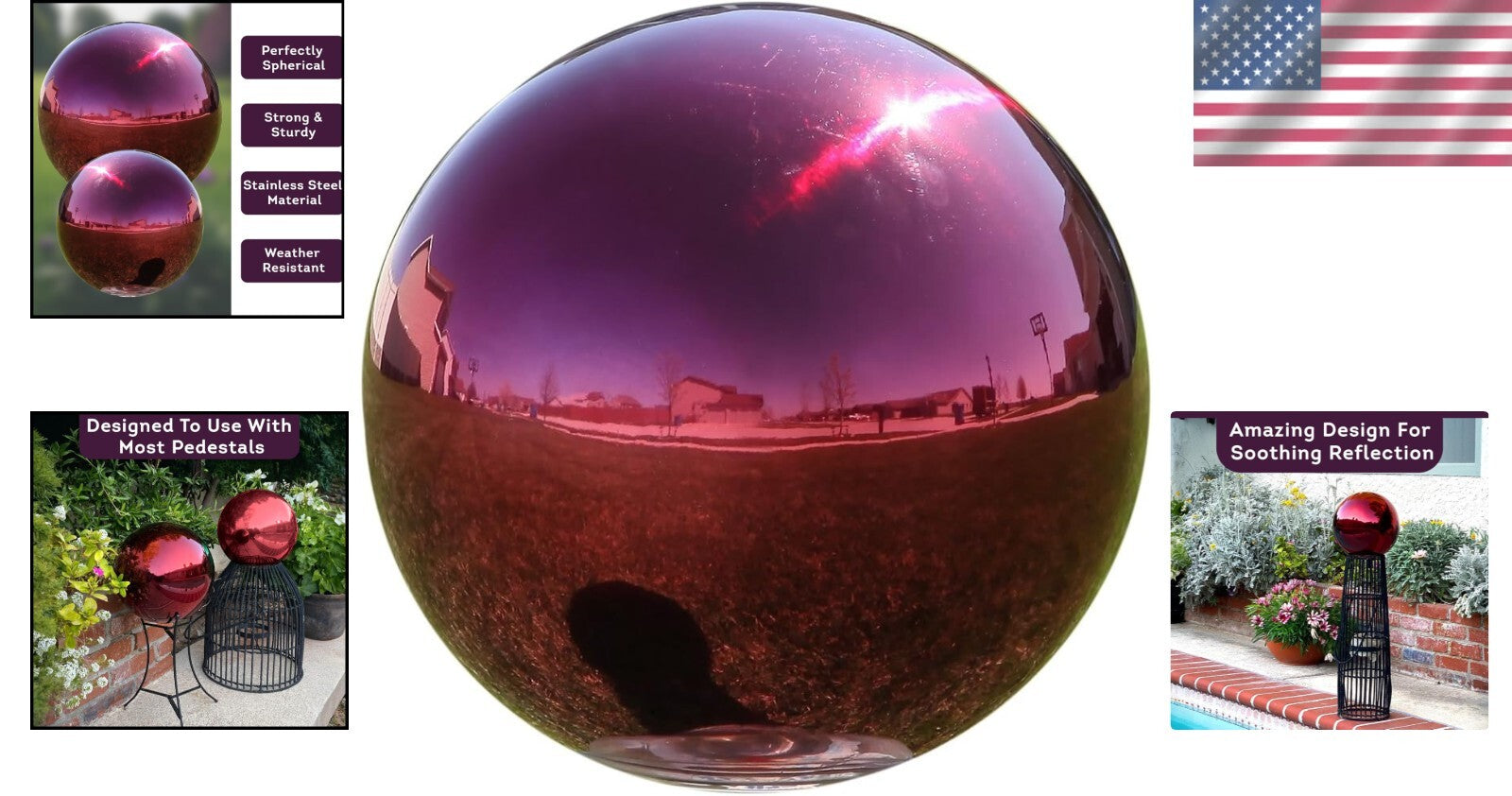 Stunning 10" Shiny Gazing Ball - Ideal Tabletop Decor for Garden Enthusiasts