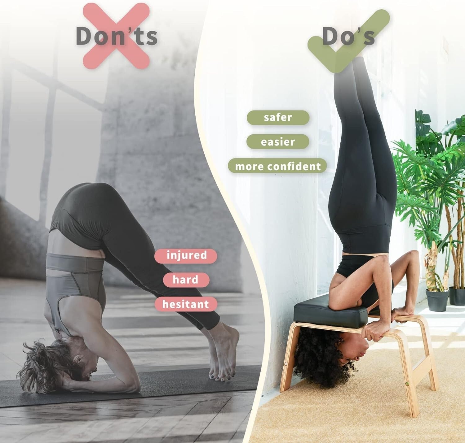 Multi-Color Yoga Headstand Chair with Non-Slip Pads for Beginners and Experts