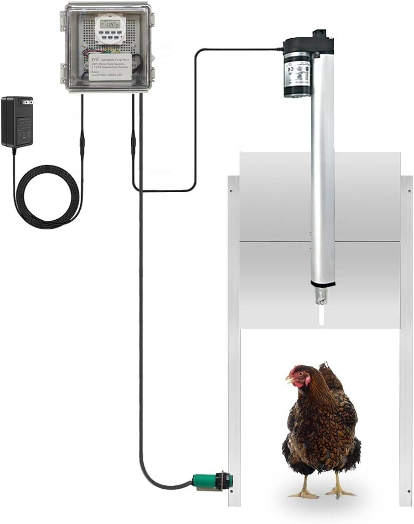 Durable Electric Chicken Coop Door Opener with Manual Control and Timer Settings