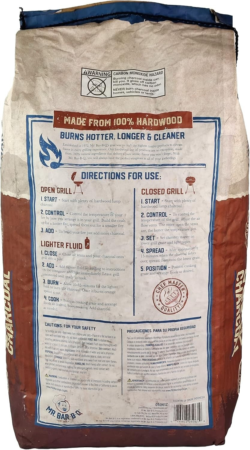 Easy Lighting Hardwood Lump Charcoal - Authentic BBQ Experience, 16 lbs