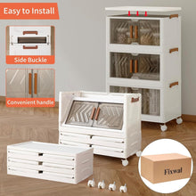 Load image into Gallery viewer, 3 Pack Space-Saving Storage Bins with Lids - Stackable, Foldable Convenience