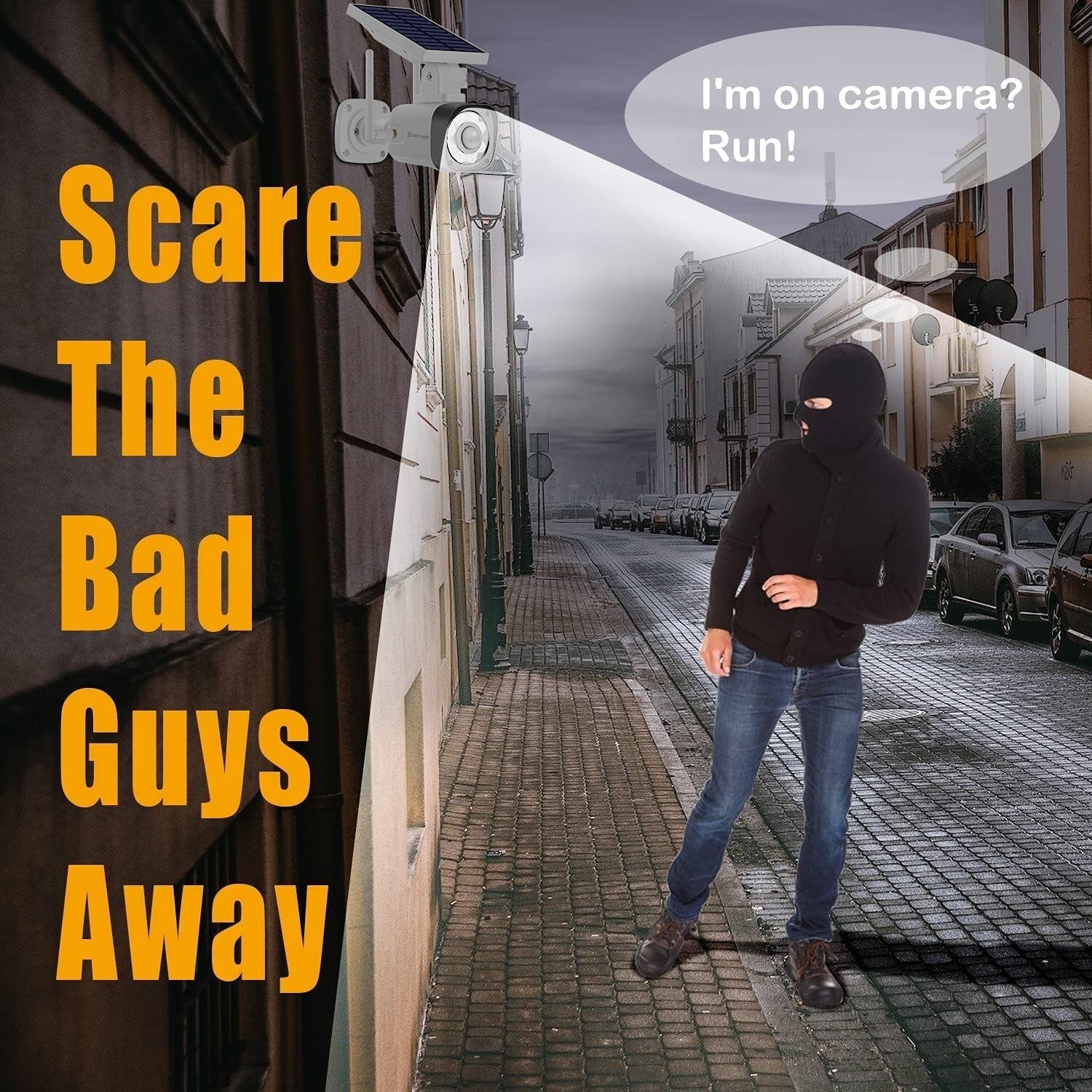 Solar Powered Security Camera Set with Motion-Activated Floodlights - Pack of 2