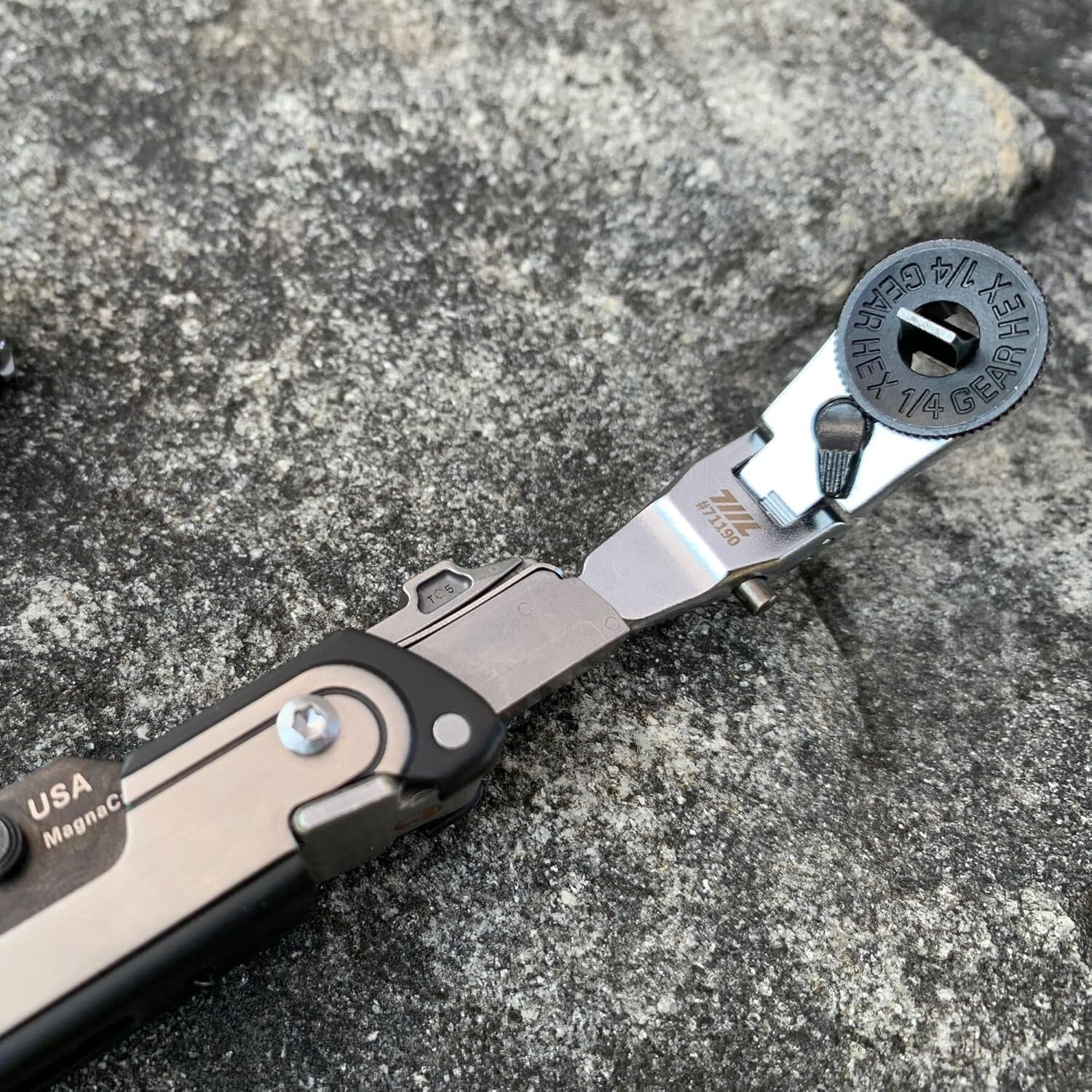 Flat End Flex Head EDC Ratchet Wrench for Leatherman Multitools - Compact Design