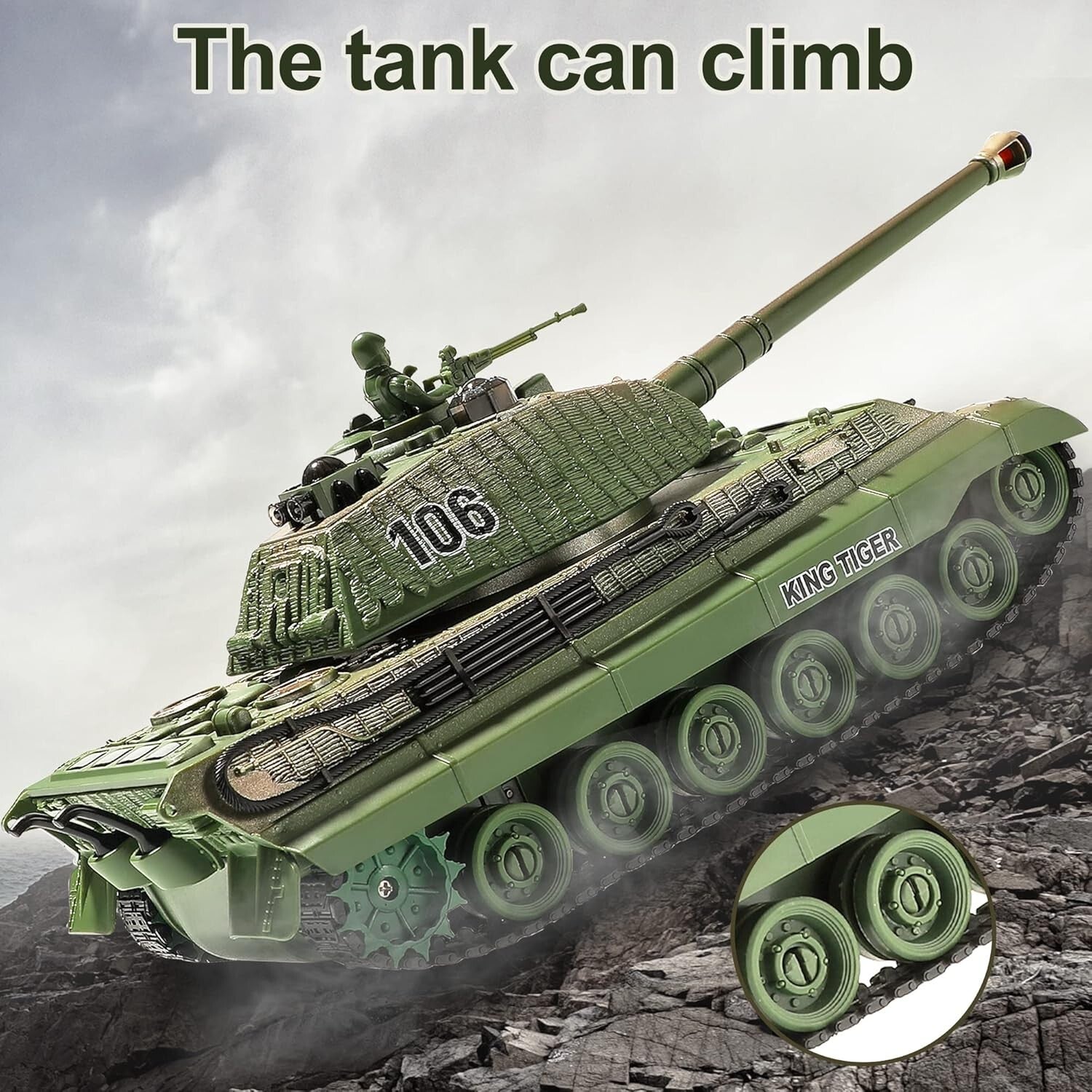 2.4GHz Anti-Interference RC King Tiger Tank for Indoor & Outdoor Adventures