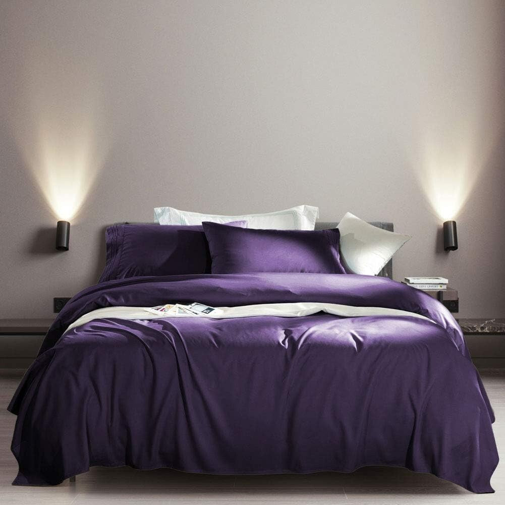 Elegant 6-Piece Purple Queen Sheet Set - Super Soft Microfiber, Dreamy Comfort