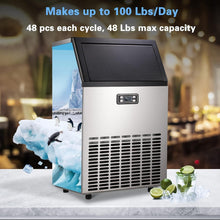 Load image into Gallery viewer, Commercial 48 lbs Stainless Steel Ice Maker with Quick 00 Lbs Daily Production