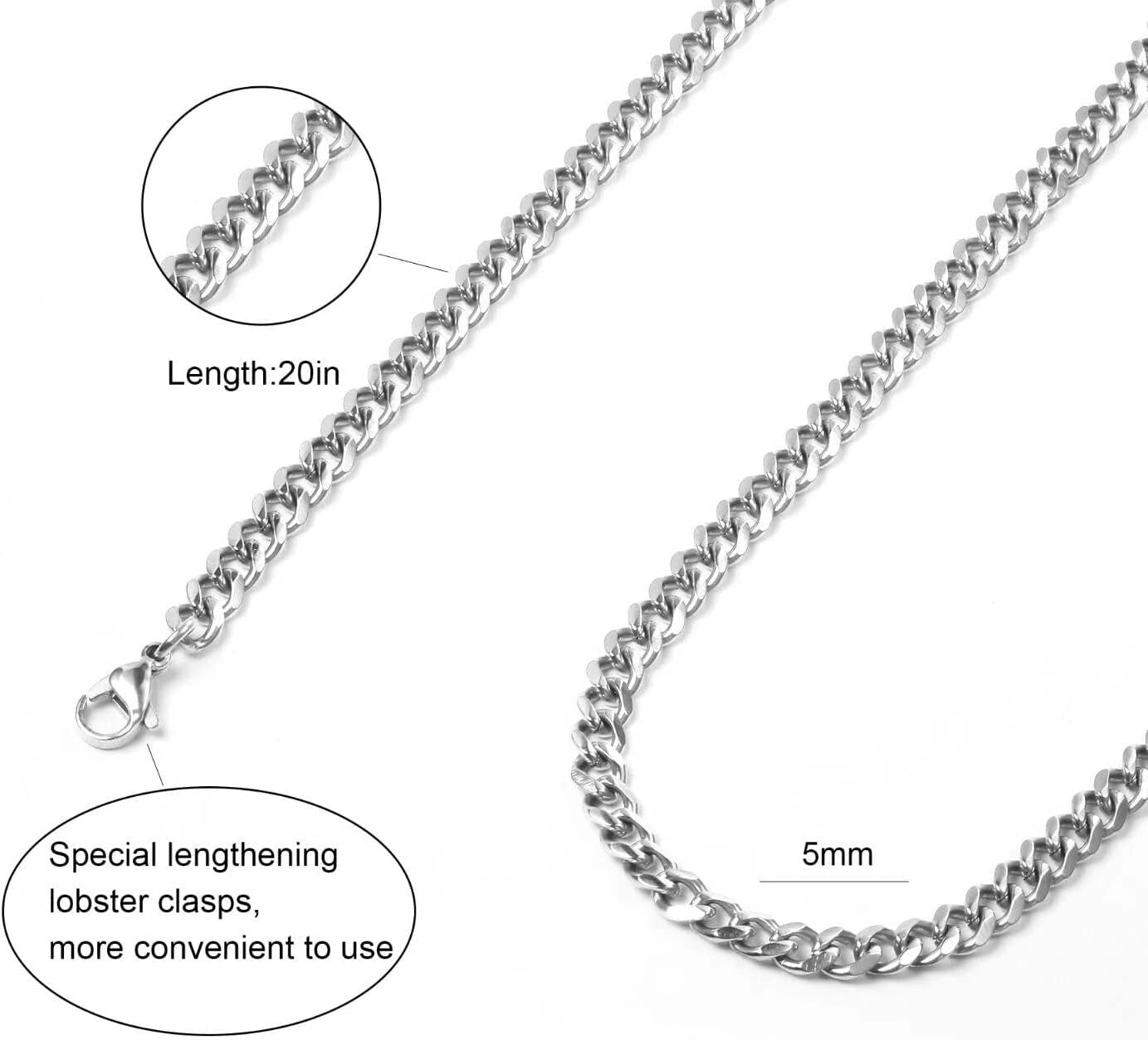 Chunky Stainless Steel Cuban Link Chain for Men – Elegant Gift for Father's Day
