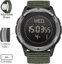 Load image into Gallery viewer, Lightweight Men's Digital Military Watch with Pedometer &amp; Adjustable Nylon Strap