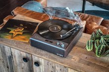 Load image into Gallery viewer, Versatile Espresso Turntable: 3-Speed, Bluetooth, with Hi-Fi Speakers Included
