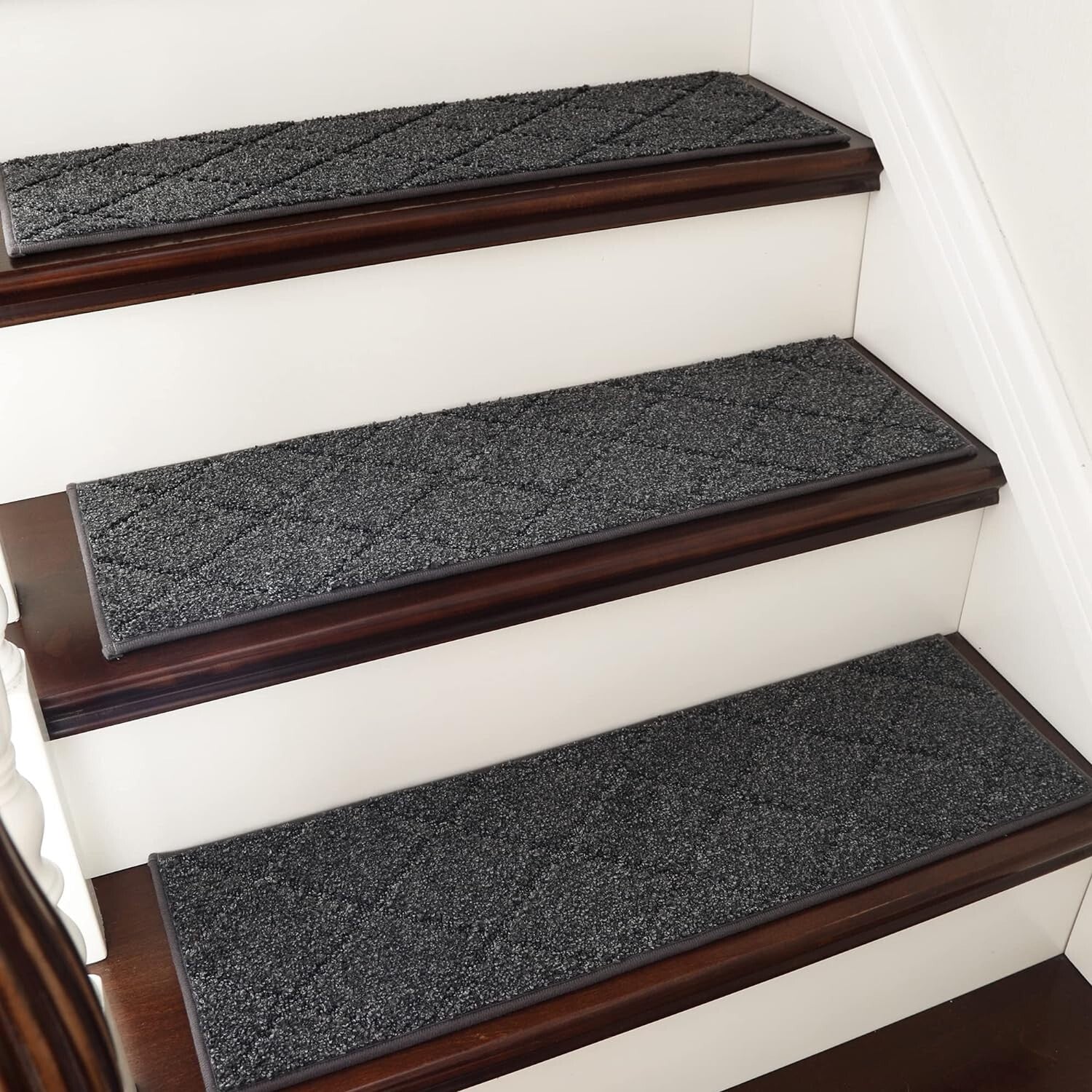 Non-Slip Carpet Stair Treads - 7pc Indoor Runners for Kids and Pets (28x9in)