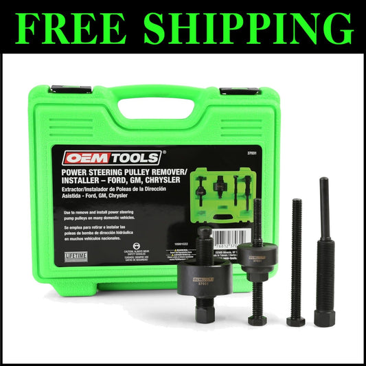 Compact Power Steering Pulley Puller Set with Steel Tools - For Most Vehicles