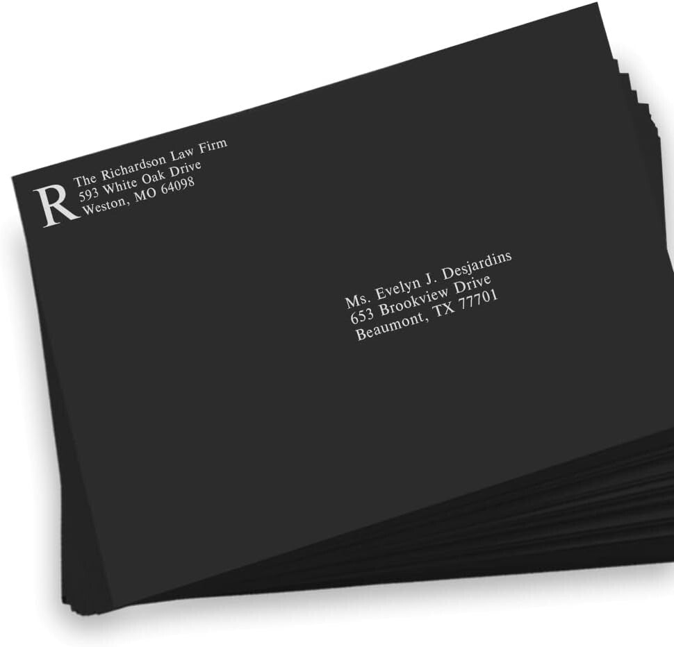 Midnight Black 9 x 12 Booklet Envelopes, 250 Pack - Elegant Mailing Solution