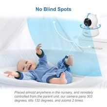 Load image into Gallery viewer, Pan-Tilt-Zoom Baby Monitor, 2.8” LCD Screen, Night Vision &amp; Temperature Sensor