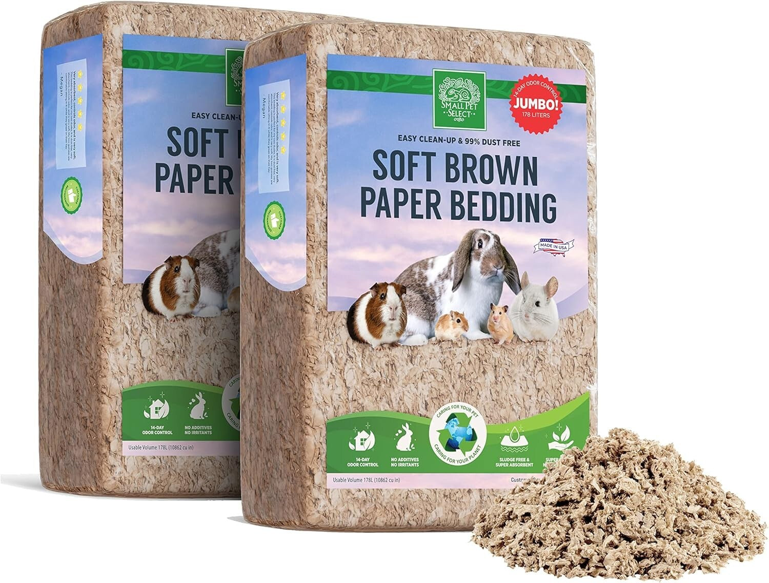 Pet-Approved Jumbo Natural Paper Bedding (356L - 2-Pack) for Ultimate Comfort