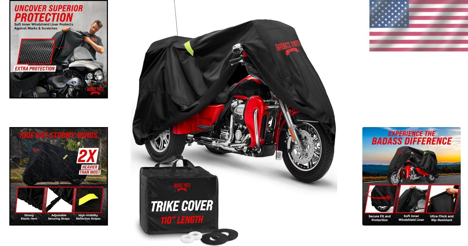 Ultimate Waterproof Motorcycle Cover with Reflective Safety for Harley Tri Glide