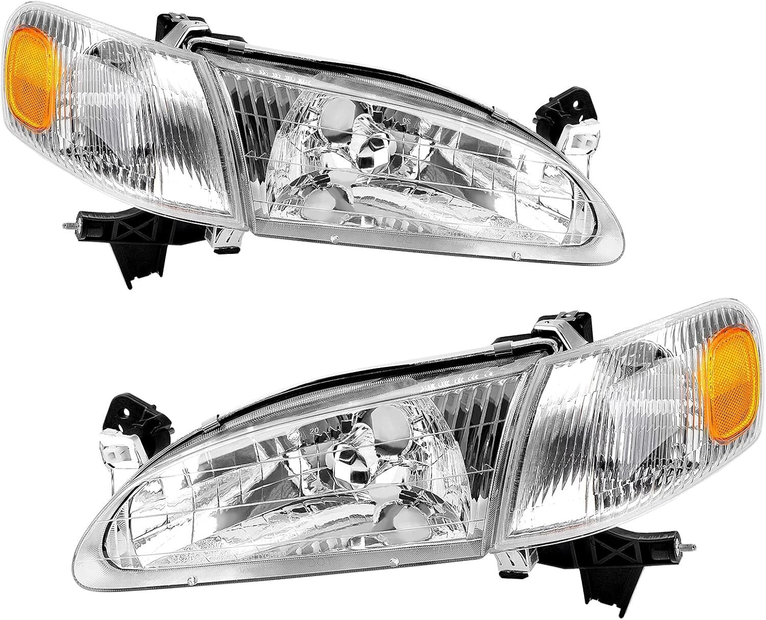 Direct Fit Headlights for 1998-2000 Corolla - Clear Polycarbonate Lens Included