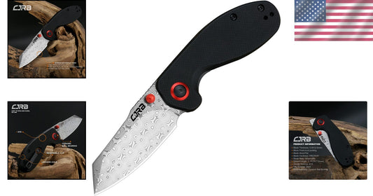 Limited Edition CJRB Maileah Damascus Pocket Knife with G10 Handle - Compact EDC