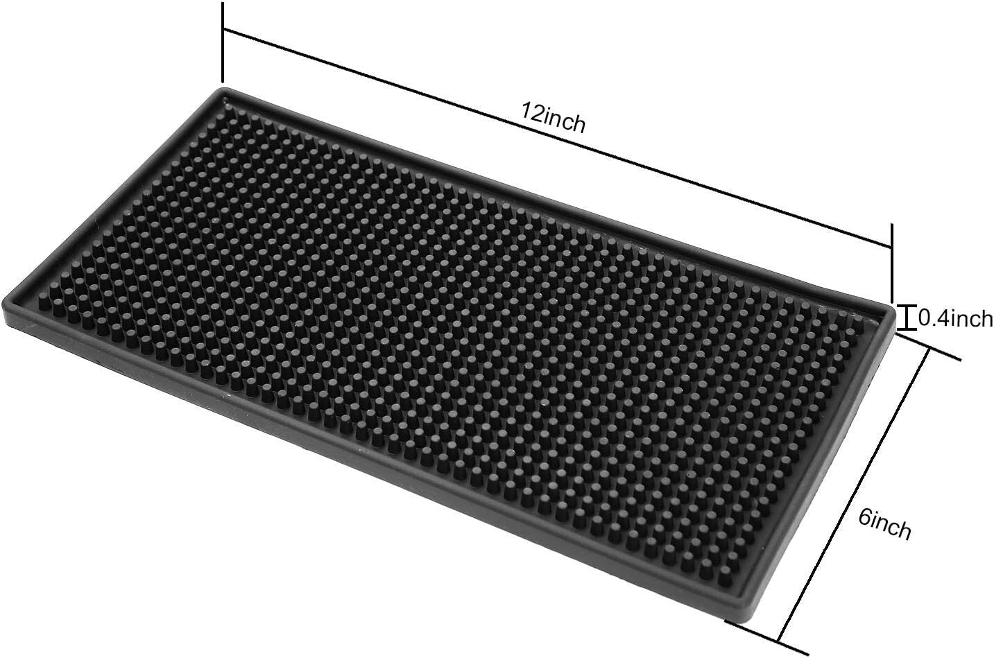 Heavy Duty 12x6 Inch Bar Mats, Non-Slip Rubber - Ideal for Bartenders & Tables