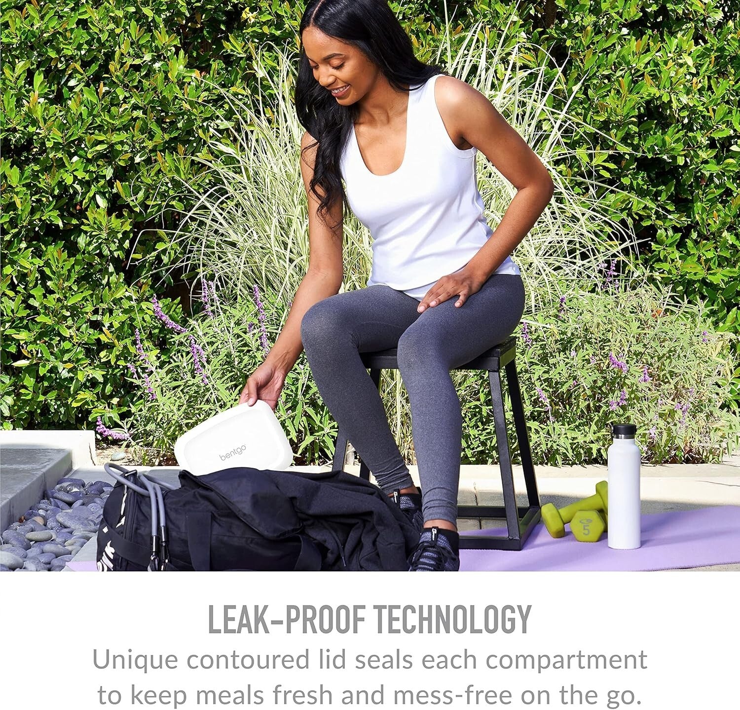 Eco-Friendly Lunch Box Set - 3 Compartments for Balanced Meal Prep - Aqua Color