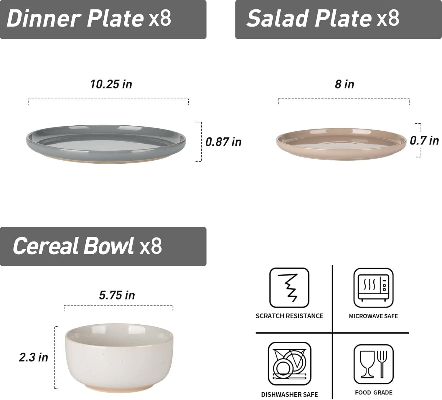Stackable 24-Piece Dinnerware Set - Stylish Stoneware for Modern Homes