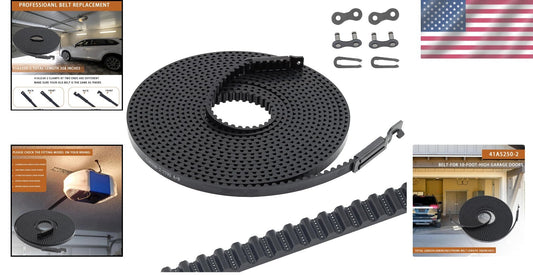 Alloy Steel Drive Belt for 10ft Garage Doors - Smooth Performance & Easy Install