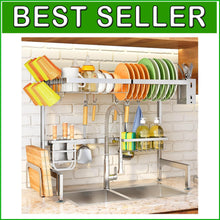 Load image into Gallery viewer, Multi-Purpose Expandable Dish Rack - Customizable Setup for Kitchen Organization