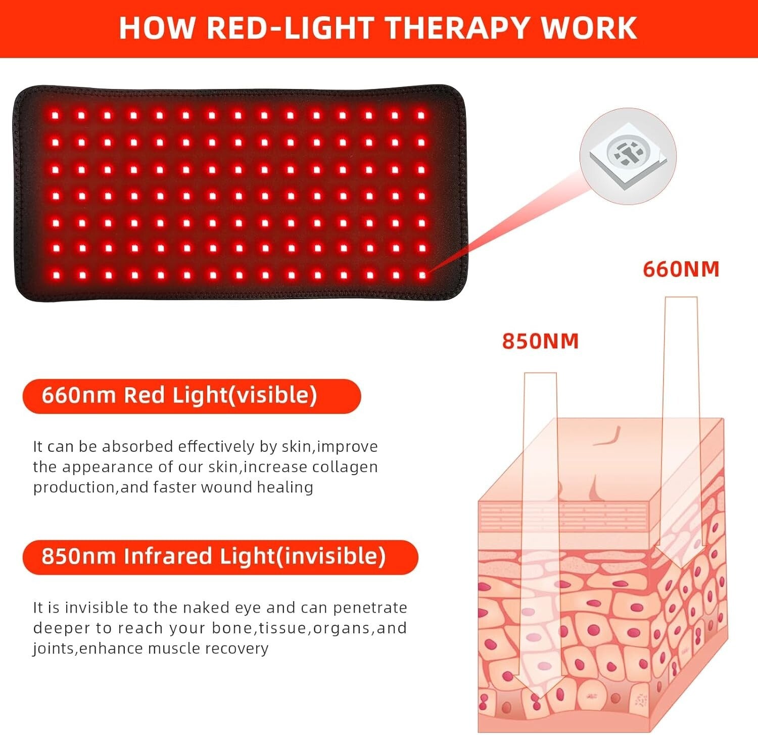 Comforting Red Light & Infrared Heating Pad for Comprehensive Body Relaxation