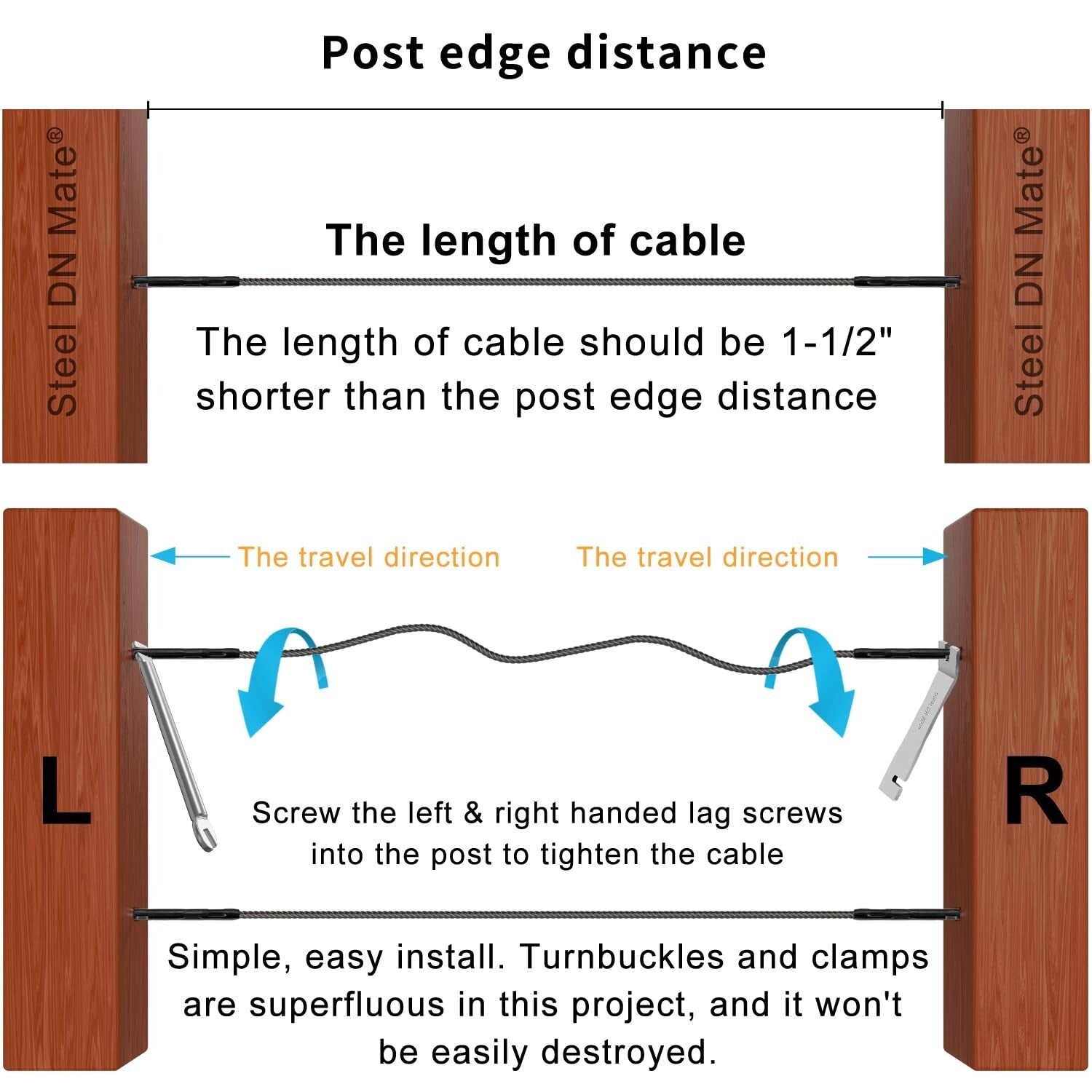 Elegant T316 Stainless Steel Deck Railing Hardware with Easy Installation Kit