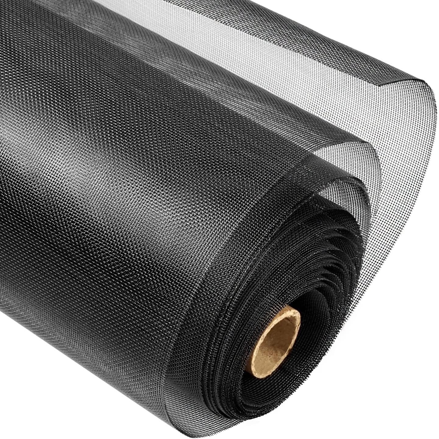 Customizable 22 Mesh Metal Window Screen Roll - 47IN x 10FT, Black Finish