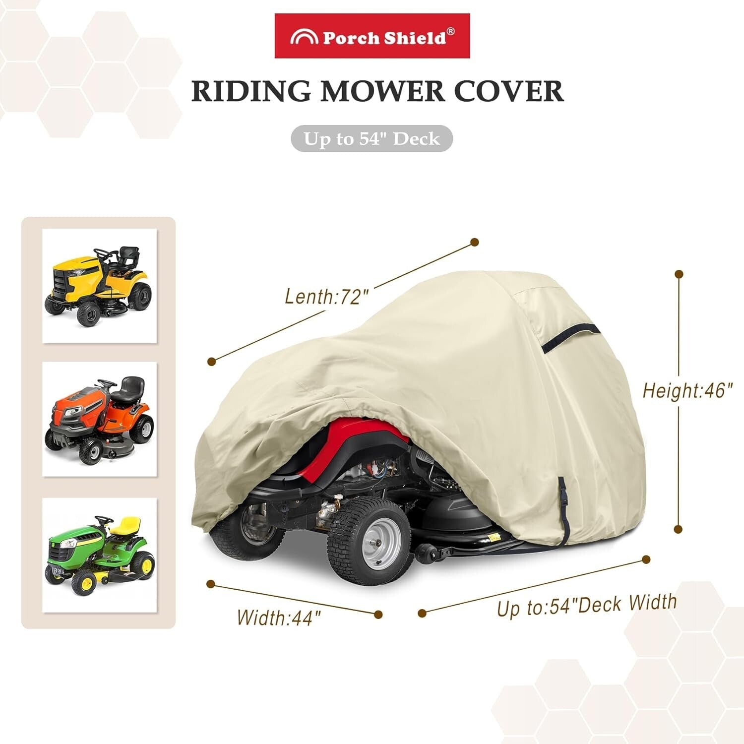 Easy-Install Lawn Tractor Cover with Dual Air Vents – Fits up to 54-inch Decks