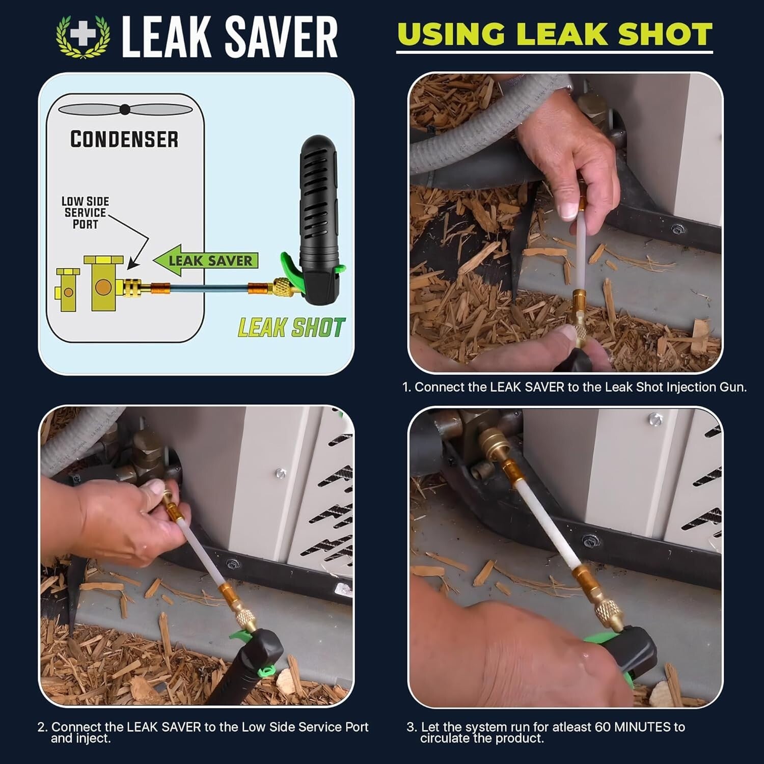 Direct Inject AC Leak Sealer for Up to 5 Tons - Works with All Refrigerants