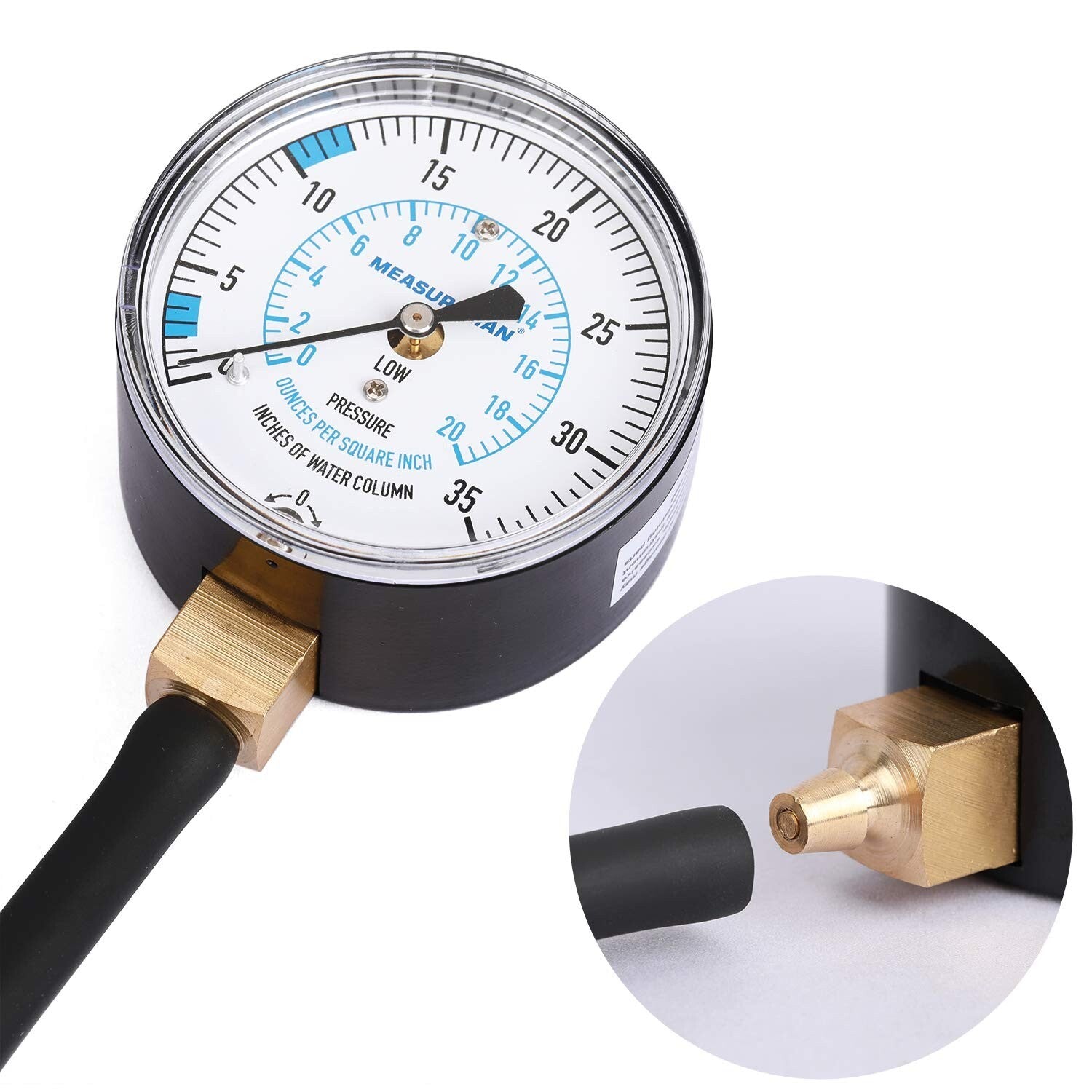 2.5" Dial Gas Pressure Gauge Kit for Natural and LP Gas - Lightweight & Accurate