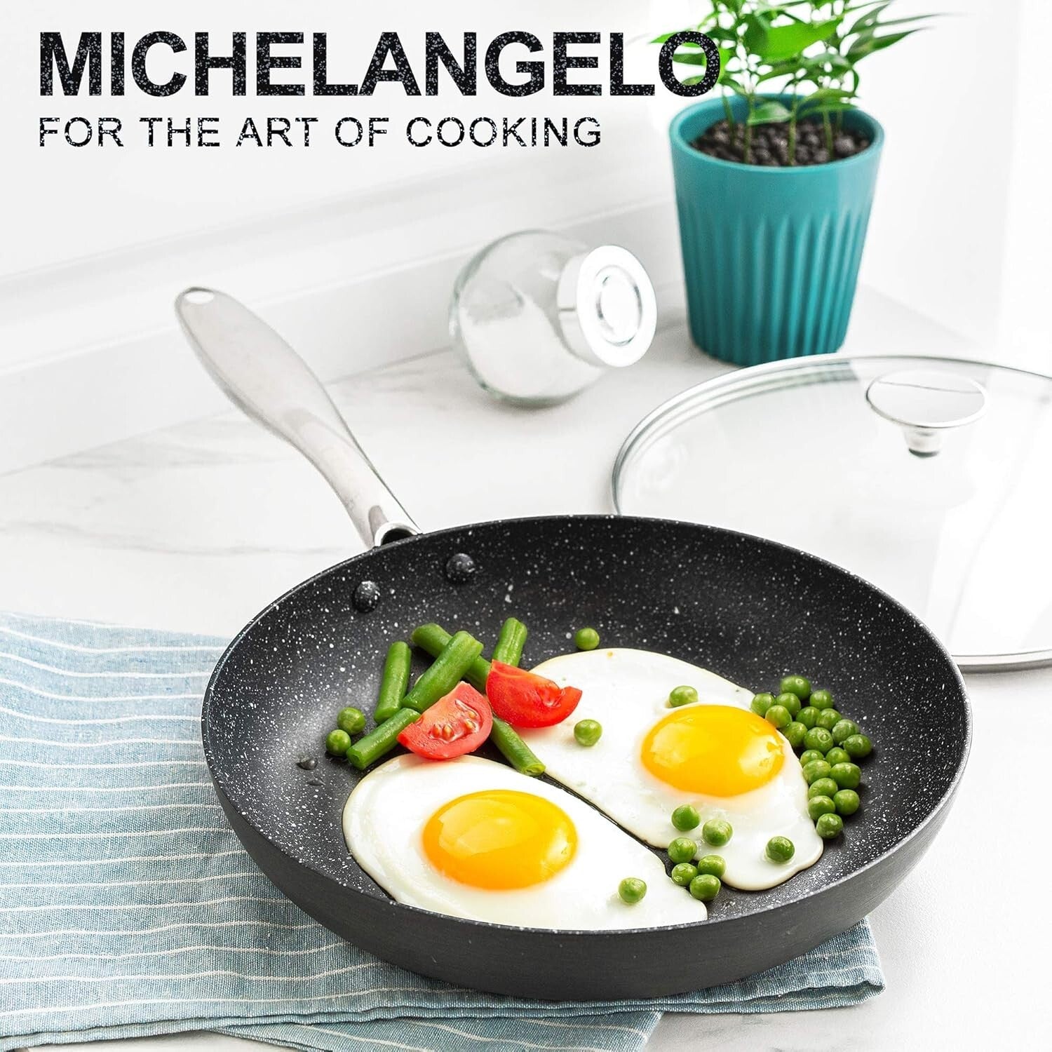 Effortless Cooking with 10-Inch Nonstick Frying Pan and Vented Lid - PFOA Free