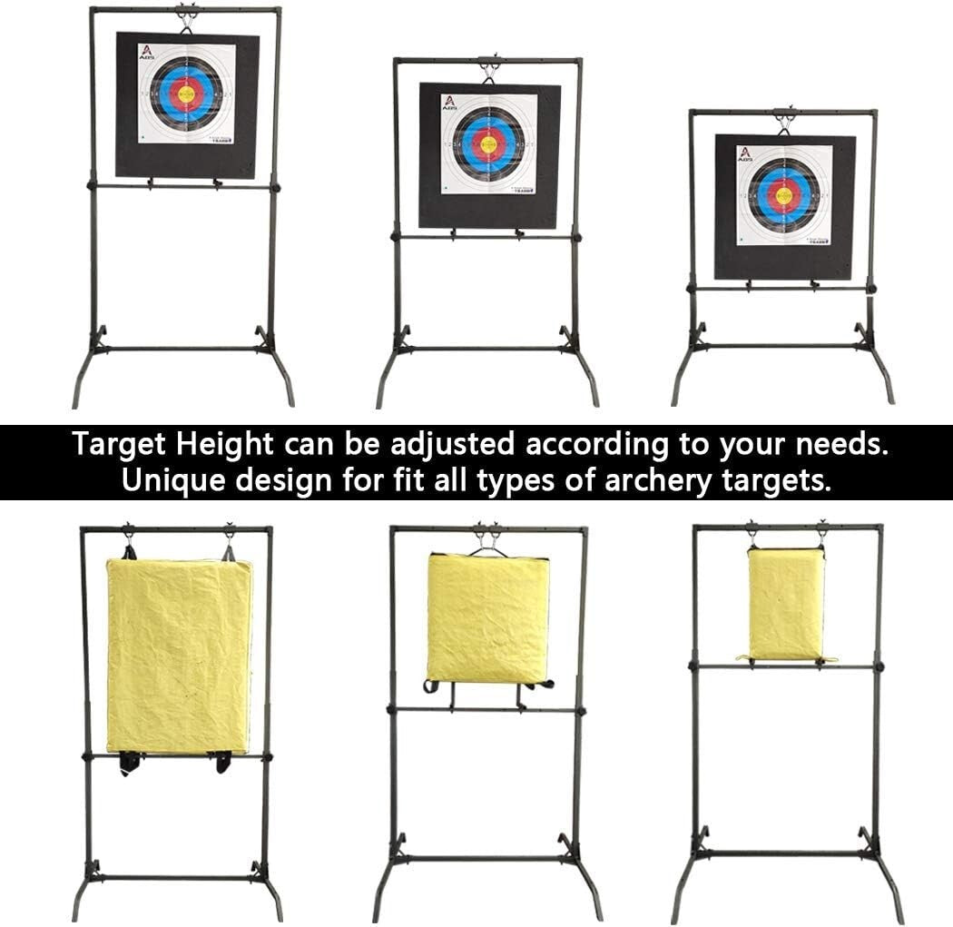 Adjustable Steel Archery Target Stand - Perfect for Uneven Grounds & Bag Targets