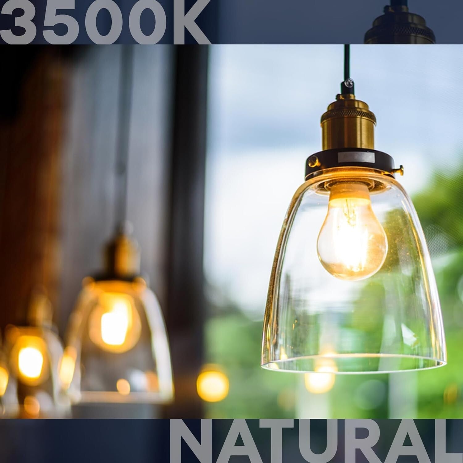 Elegant A19 LED Edison Bulbs 4-Pack - 60W Equivalent, 3500K Natural White Light