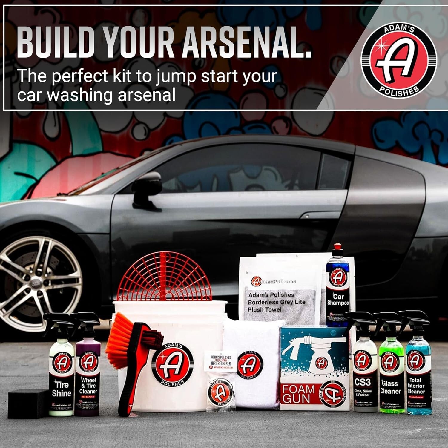 Adam's Premium 6-Piece Car Care Kit - Interior & Exterior Detailing Essentials