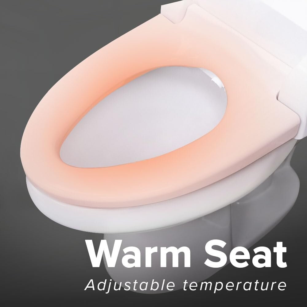 Elongated Smart Bidet Toilet Seat with Heated Comfort & Adjustable Wash Controls