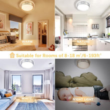 Load image into Gallery viewer, Modern 12 Inch Brushed Nickel Flush Mount Light Fixture - Dimmable LED Design
