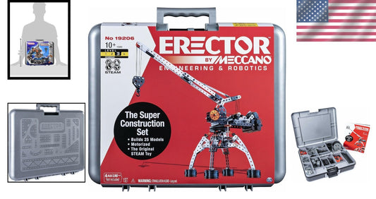 Erector Super Construction 25-in-1 Motorized Building Set - 638 Pieces & Tools