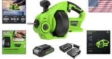 Load image into Gallery viewer, Lightweight 24 Volt Drain Auger with Ergonomic Grip - Unclogs Sinks &amp; Toilets