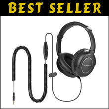 Load image into Gallery viewer, 16.4ft Long Coiled Cord Headphones Over-Ear with Volume Control &amp; Stereo Sound
