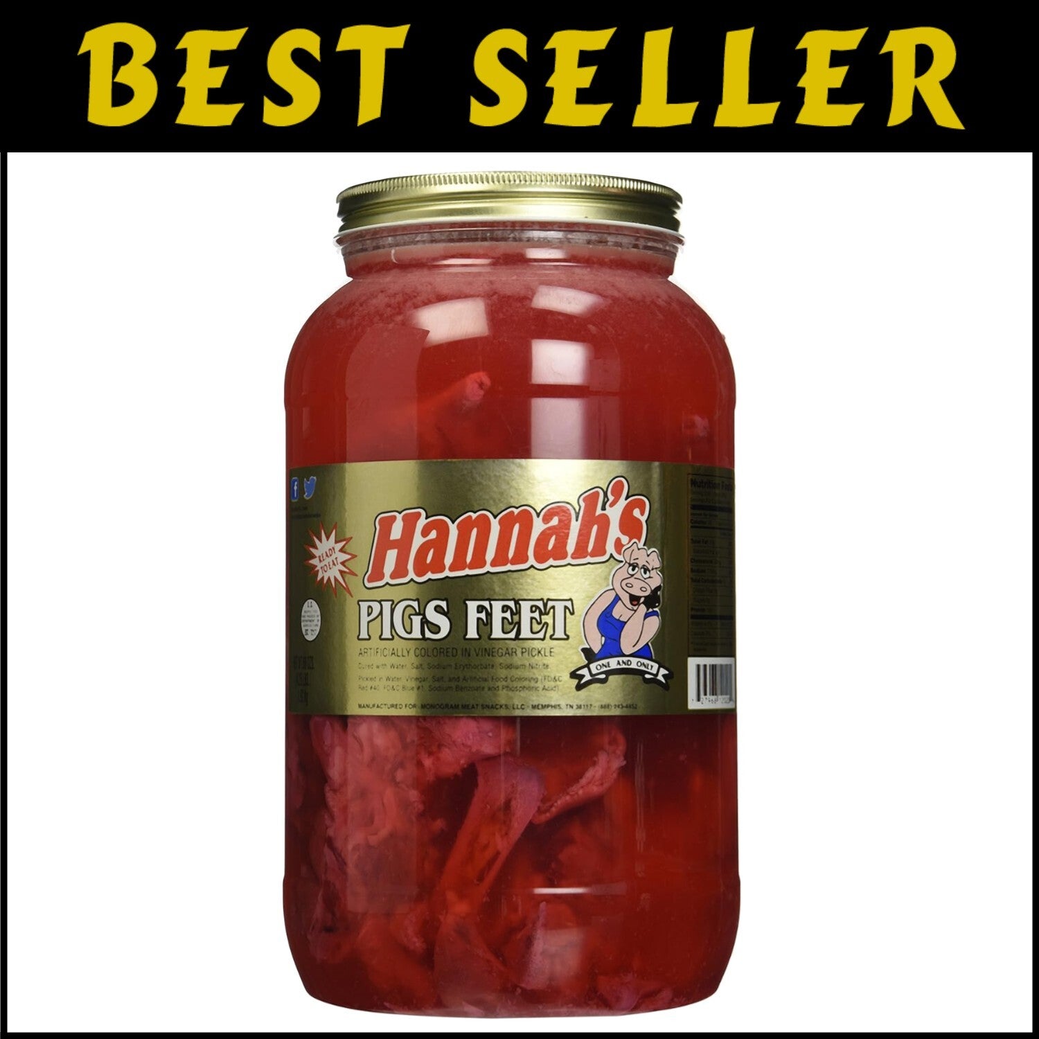 Savory Pickled Pigs Feet – 10-12 Piece 4.25lb Jar for Culinary Delights