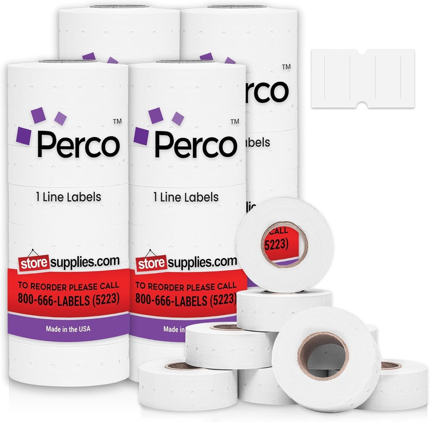 Versatile White 1 Line Pricing Labels – 32 Rolls, Perfect for Retail Needs